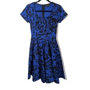 Nooworks Women's Dress Blue Scoop Neck Short Sleeve Pockets Size Small